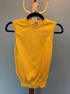Womens APLHA Studio Mustard Yellow Sleeveless Knit Top Sz PM